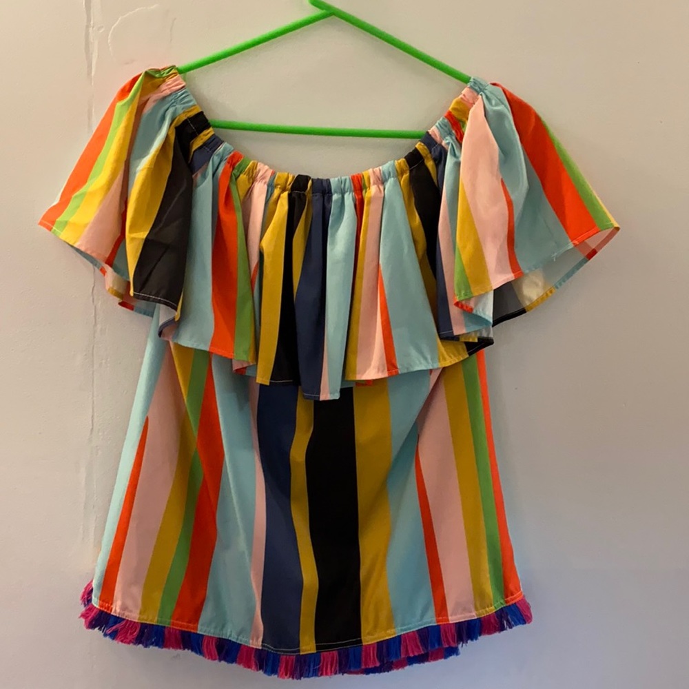 Cute off the shoulder top pride month